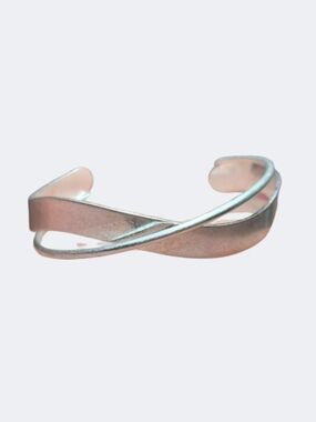 NWT Nadine West Twisted Open Cuff Bracelet in Shiny Silver